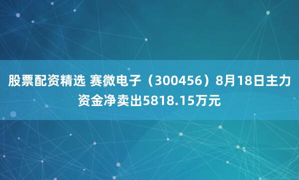 股票配资精选 赛微电子（300456）8月18日主力资金净卖出5818.15万元